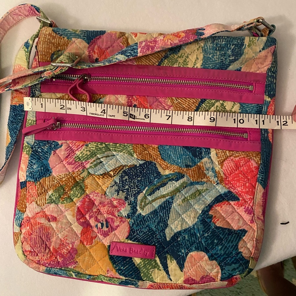 Vera Bradley Pink and Blue Crossbody Bag Vibrant Floral - Picture 7 of 10